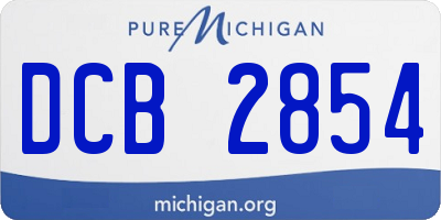 MI license plate DCB2854