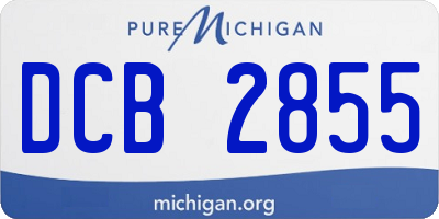 MI license plate DCB2855