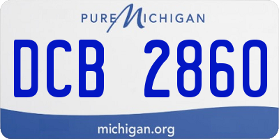 MI license plate DCB2860