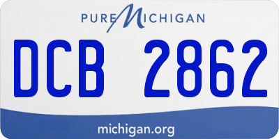 MI license plate DCB2862