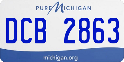 MI license plate DCB2863