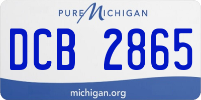 MI license plate DCB2865