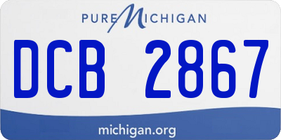 MI license plate DCB2867
