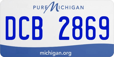 MI license plate DCB2869