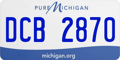 MI license plate DCB2870