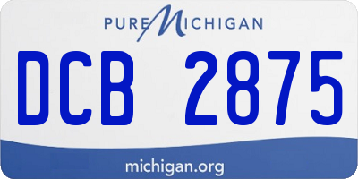 MI license plate DCB2875