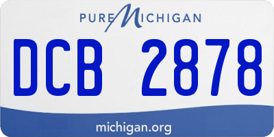 MI license plate DCB2878