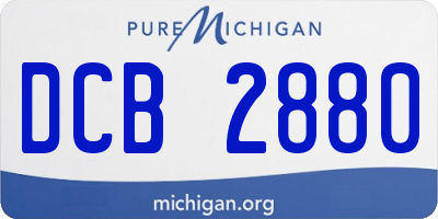 MI license plate DCB2880