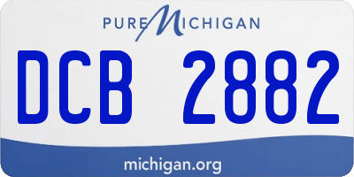 MI license plate DCB2882