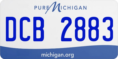 MI license plate DCB2883