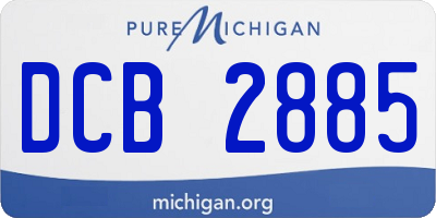 MI license plate DCB2885