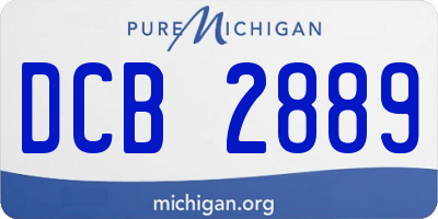 MI license plate DCB2889