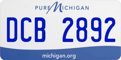 MI license plate DCB2892
