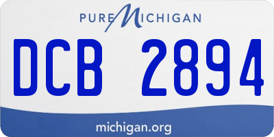 MI license plate DCB2894