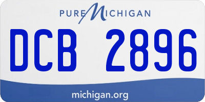MI license plate DCB2896