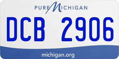 MI license plate DCB2906