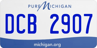MI license plate DCB2907