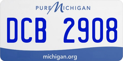 MI license plate DCB2908