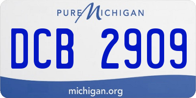 MI license plate DCB2909