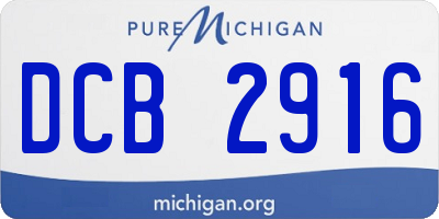 MI license plate DCB2916