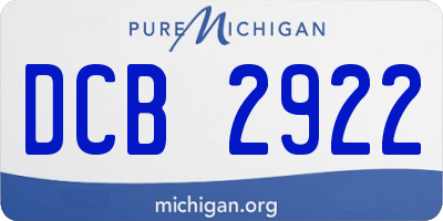 MI license plate DCB2922