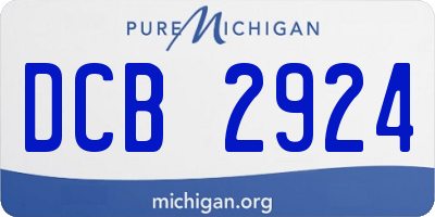 MI license plate DCB2924