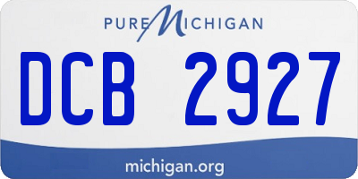 MI license plate DCB2927