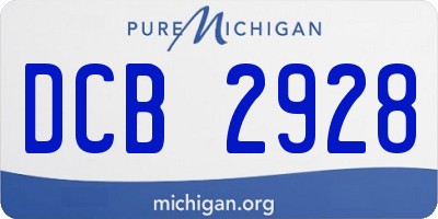 MI license plate DCB2928