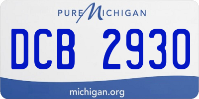 MI license plate DCB2930