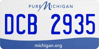 MI license plate DCB2935