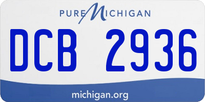 MI license plate DCB2936