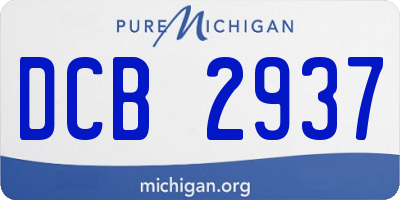 MI license plate DCB2937