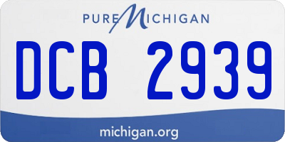 MI license plate DCB2939
