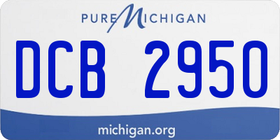 MI license plate DCB2950