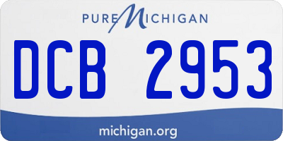 MI license plate DCB2953
