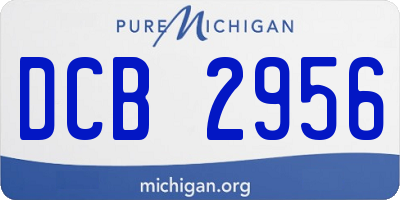 MI license plate DCB2956