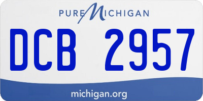 MI license plate DCB2957