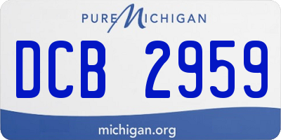 MI license plate DCB2959