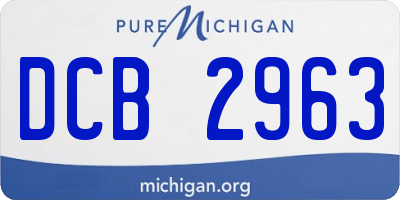 MI license plate DCB2963