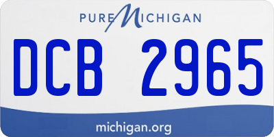 MI license plate DCB2965