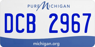 MI license plate DCB2967