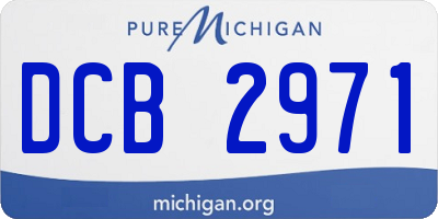 MI license plate DCB2971