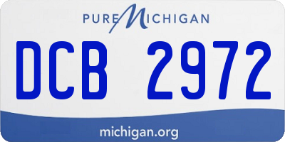 MI license plate DCB2972