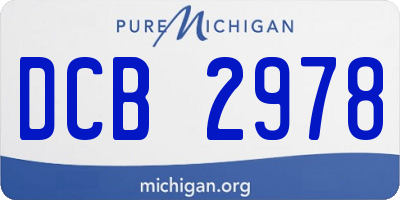 MI license plate DCB2978
