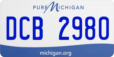 MI license plate DCB2980