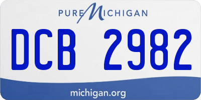 MI license plate DCB2982