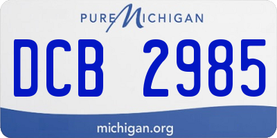 MI license plate DCB2985