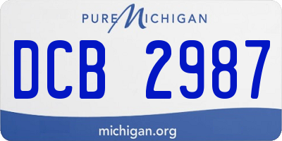 MI license plate DCB2987