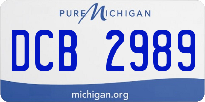 MI license plate DCB2989