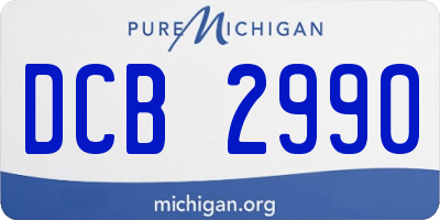MI license plate DCB2990
